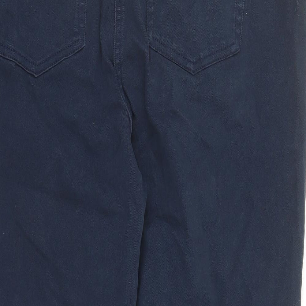 NEXT Womens Blue Cotton Cropped Jeans Size 18 L23 in Slim Zip