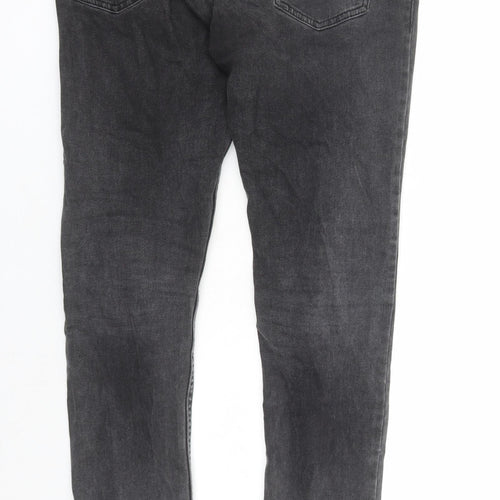 Topman Mens Grey Cotton Skinny Jeans Size 30 in L30 in Regular Buckle