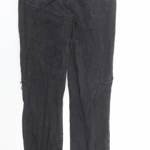 Na-kd Womens Black Polyester Straight Jeans Size 26 in L30 in Regular Zip