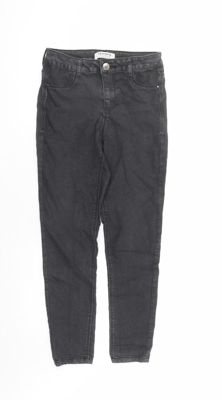 Dorothy Perkins Womens Black Cotton Skinny Jeans Size 8 L26 in Regular Zip - Glitter