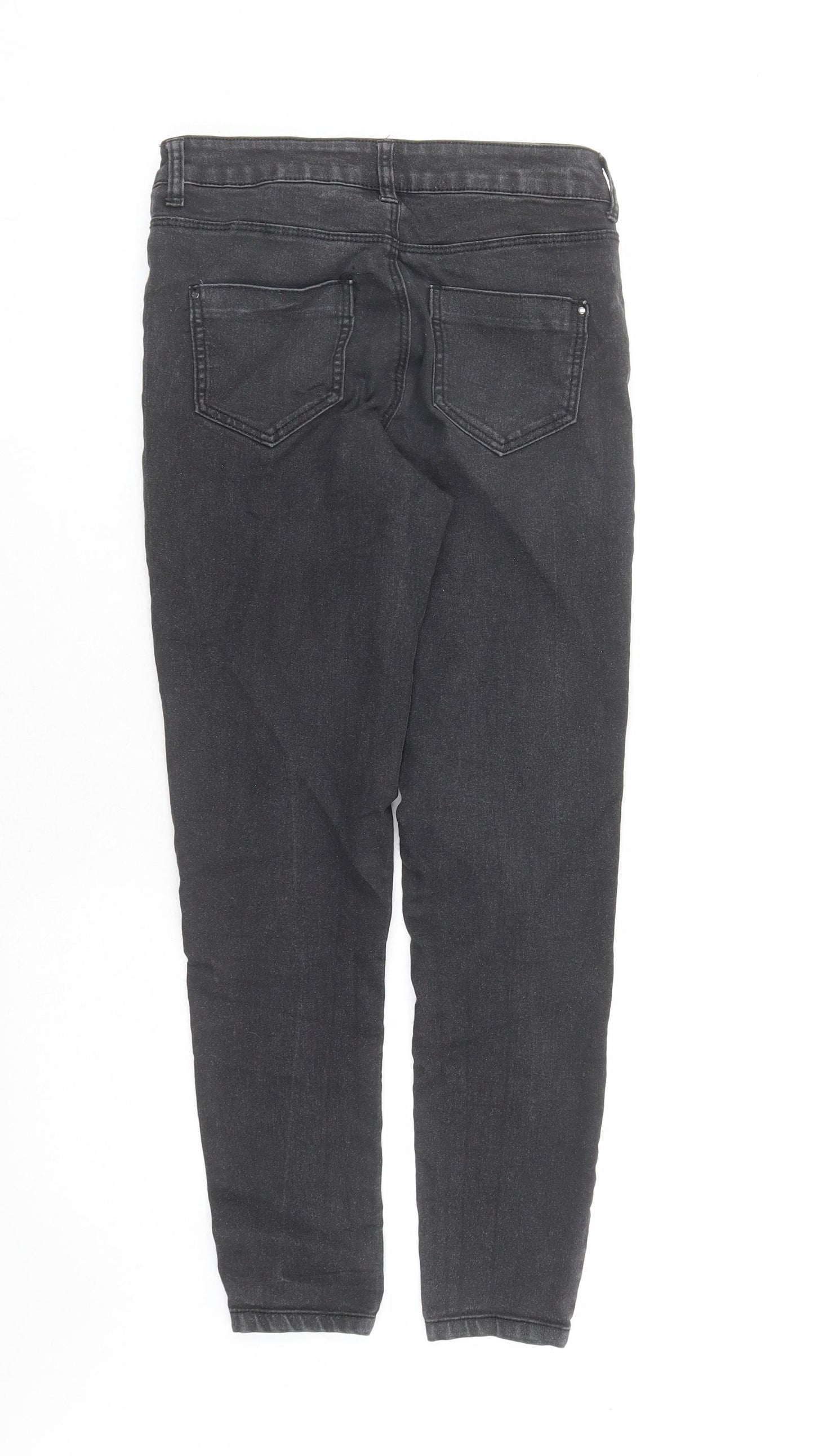 Dorothy Perkins Womens Black Cotton Skinny Jeans Size 8 L26 in Regular Zip - Glitter