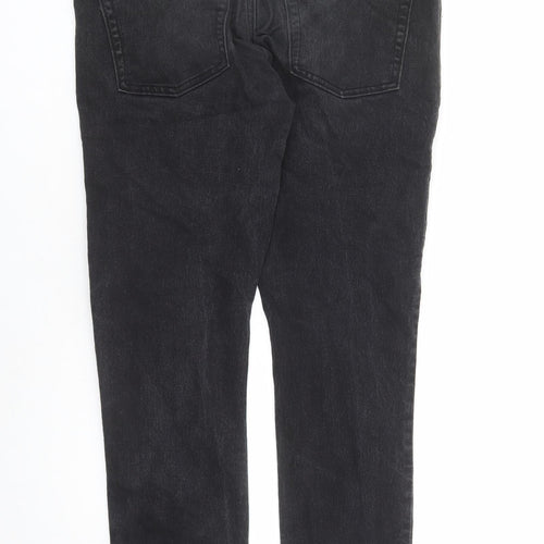 Easy Mens Black Cotton Straight Jeans Size 34 in L30 in Slim Zip