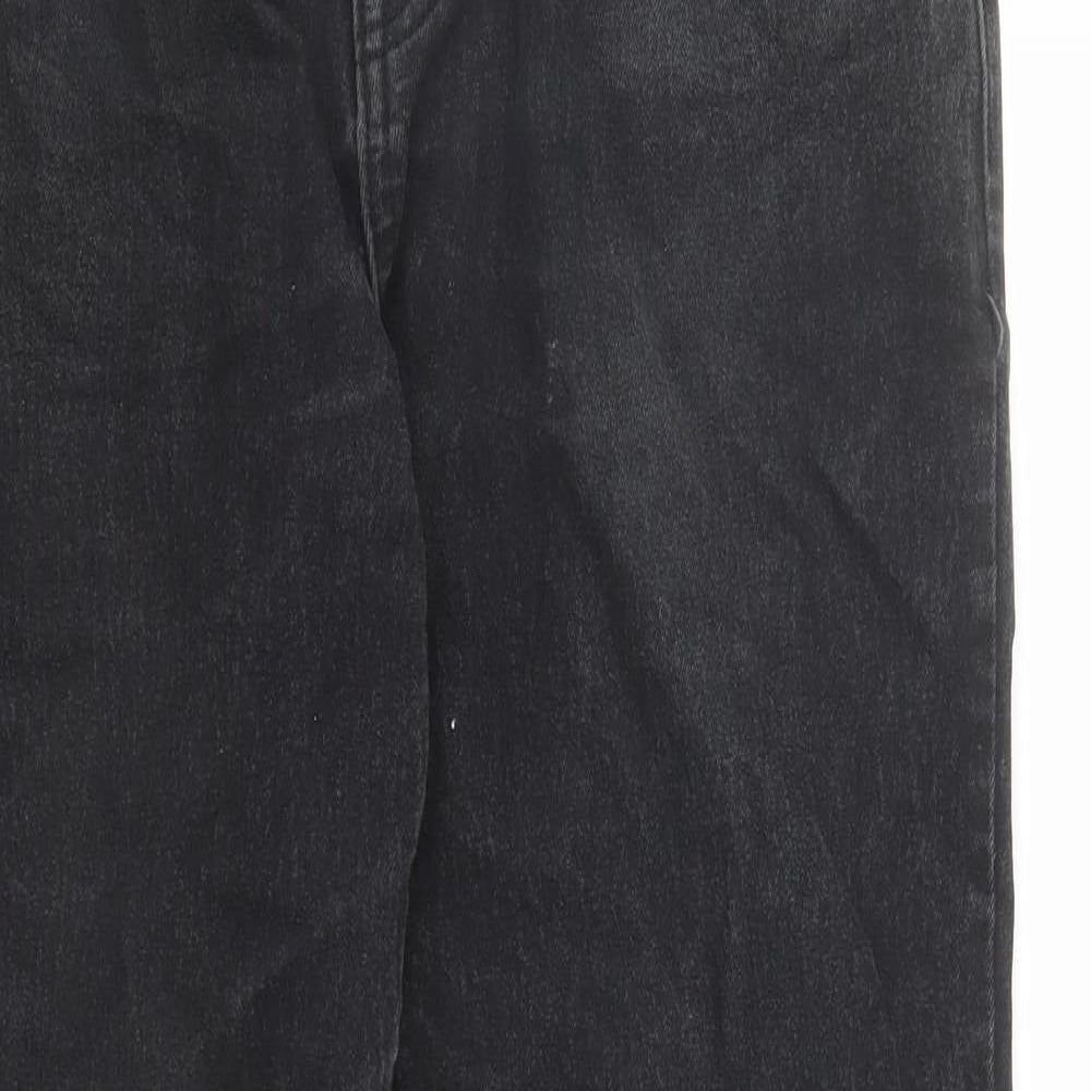 Easy Mens Black Cotton Straight Jeans Size 34 in L30 in Slim Zip