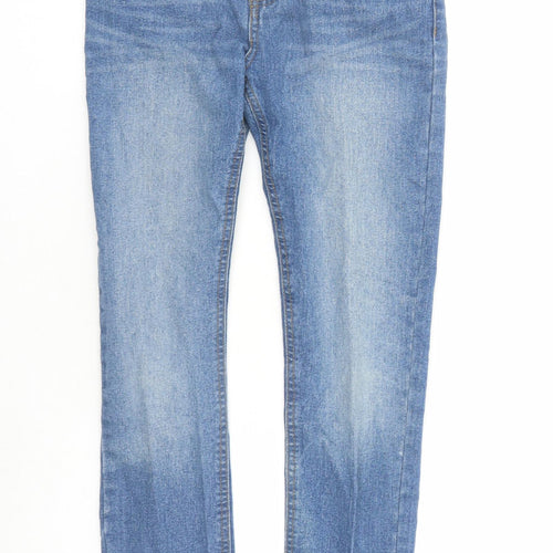 Denim & Co. Boys Blue Cotton Skinny Jeans Size 10-11 Years L24 in Regular Zip