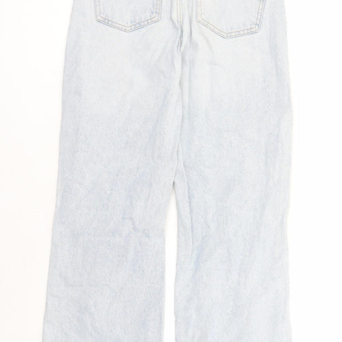 Zara Womens Blue Cotton Bootcut Jeans Size 28 in L30 in Regular Zip