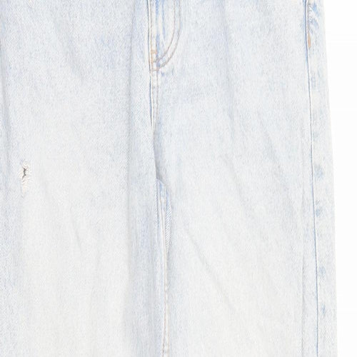 Zara Womens Blue Cotton Bootcut Jeans Size 28 in L30 in Regular Zip
