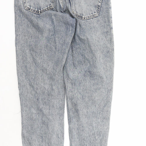 Topshop Womens Blue Cotton Mom Jeans Size 26 in L30 in Regular Zip