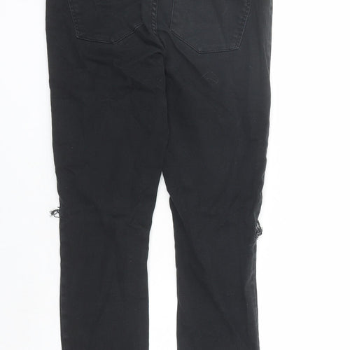 River Island Womens Black Cotton Skinny Jeans Size 12 L28 in Regular Zip