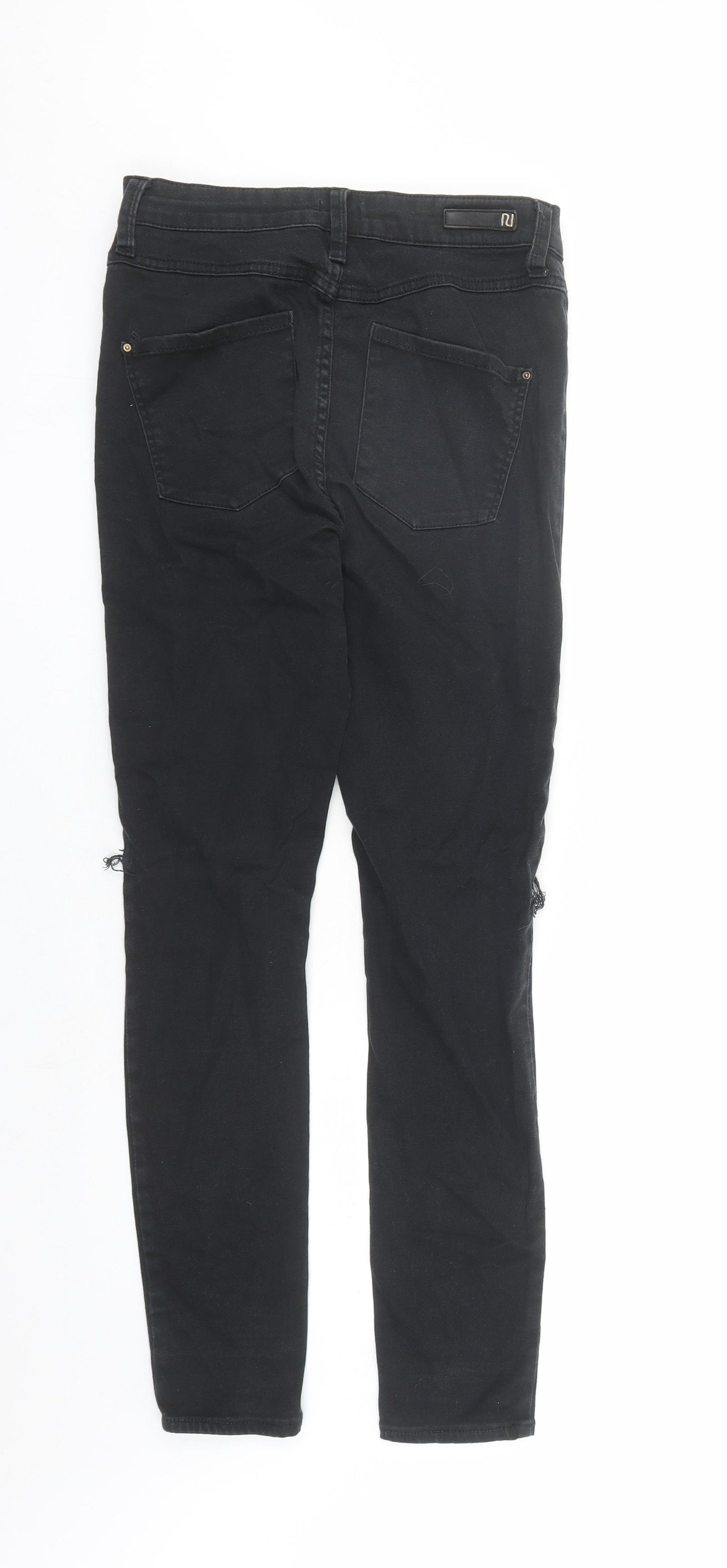 River Island Womens Black Cotton Skinny Jeans Size 12 L28 in Regular Zip