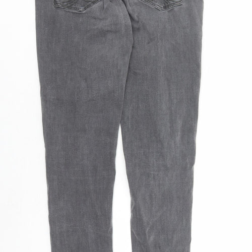 Oasis Womens Grey Cotton Skinny Jeans Size 12 L29 in Regular Zip