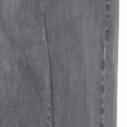 Oasis Womens Grey Cotton Skinny Jeans Size 12 L29 in Regular Zip