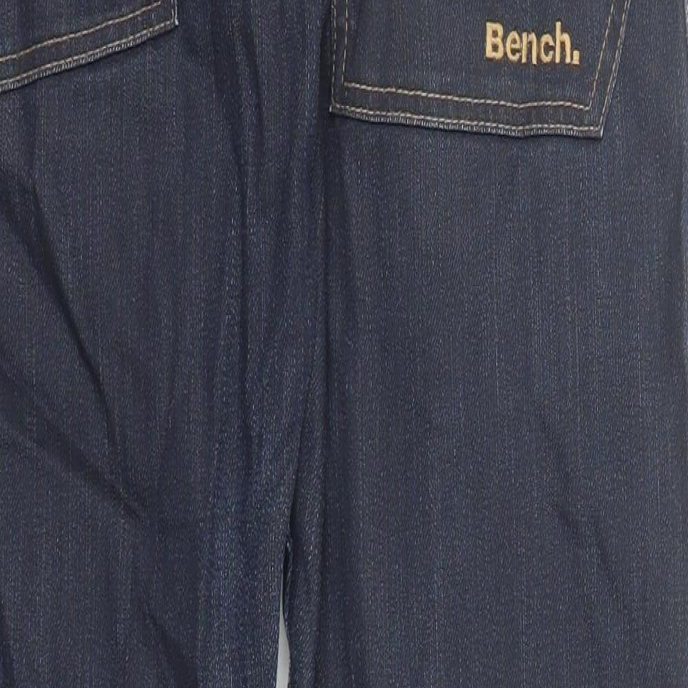 Bench Mens Blue Cotton Straight Jeans Size 32 in L31 in Regular Zip