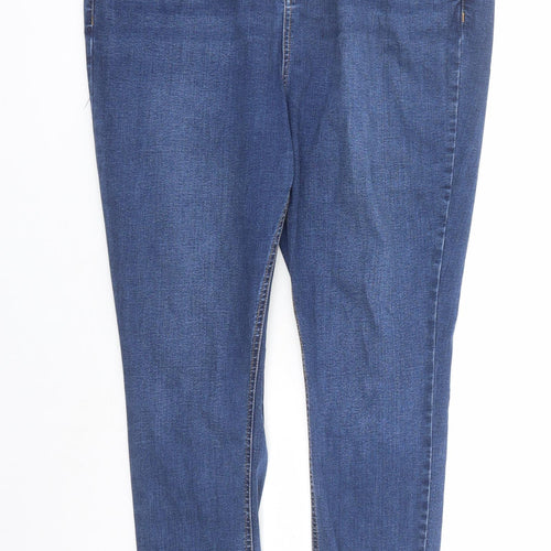 Dorothy Perkins Womens Blue Cotton Skinny Jeans Size 14 L27 in Regular Zip - Shape & Lift