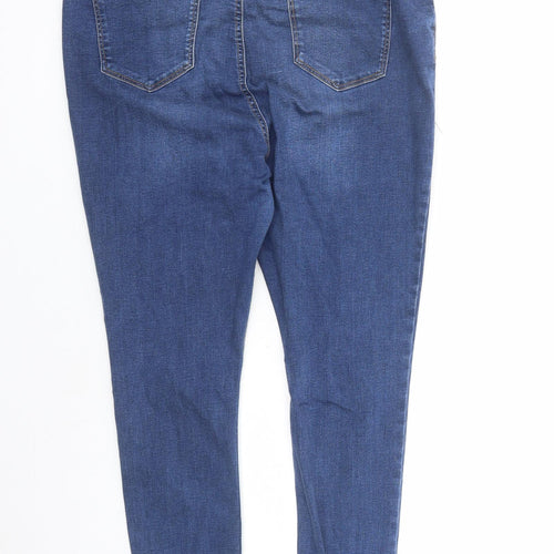 Dorothy Perkins Womens Blue Cotton Skinny Jeans Size 14 L27 in Regular Zip - Shape & Lift