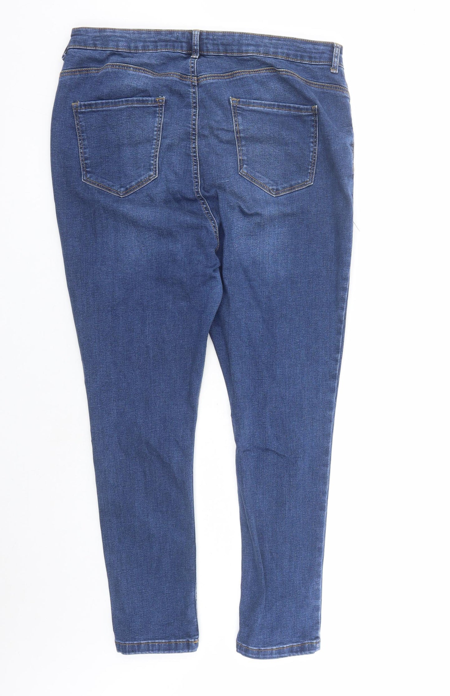 Dorothy Perkins Womens Blue Cotton Skinny Jeans Size 14 L27 in Regular Zip - Shape & Lift