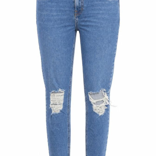 Topshop Womens Blue Cotton Skinny Jeans Size 28 in L27 in Regular Zip