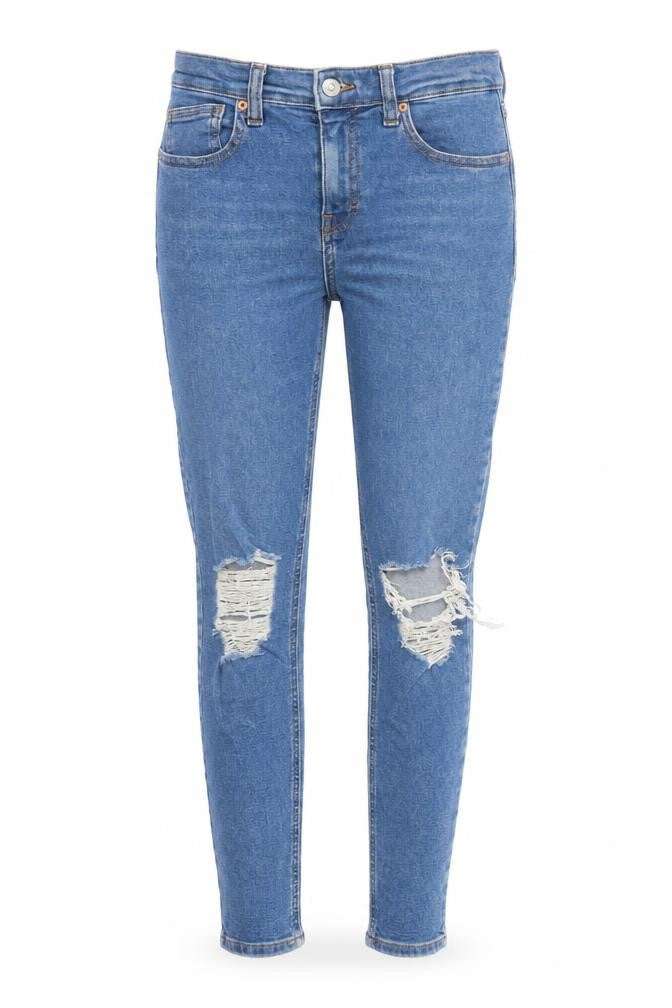 Topshop Womens Blue Cotton Skinny Jeans Size 28 in L27 in Regular Zip