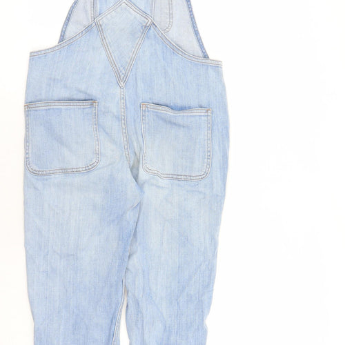 Fat Face Womens Blue Cotton Dungaree One-Piece Size 8 L27 in Button