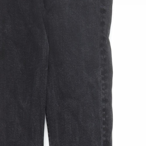 Bershka Womens Black Cotton Flared Jeans Size 24 in L30 in Regular Zip