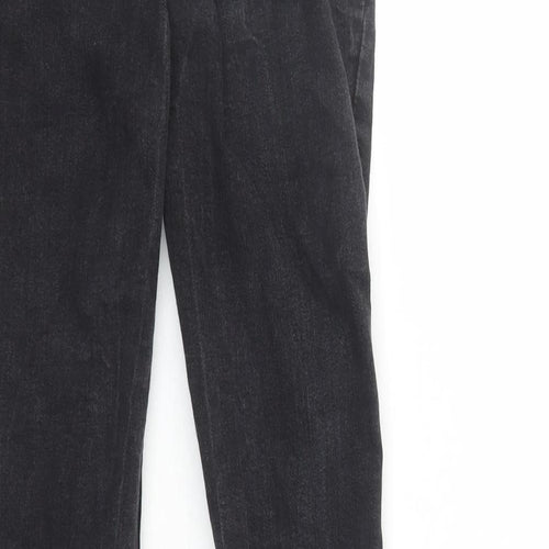 Bershka Womens Black Cotton Flared Jeans Size 24 in L30 in Regular Zip