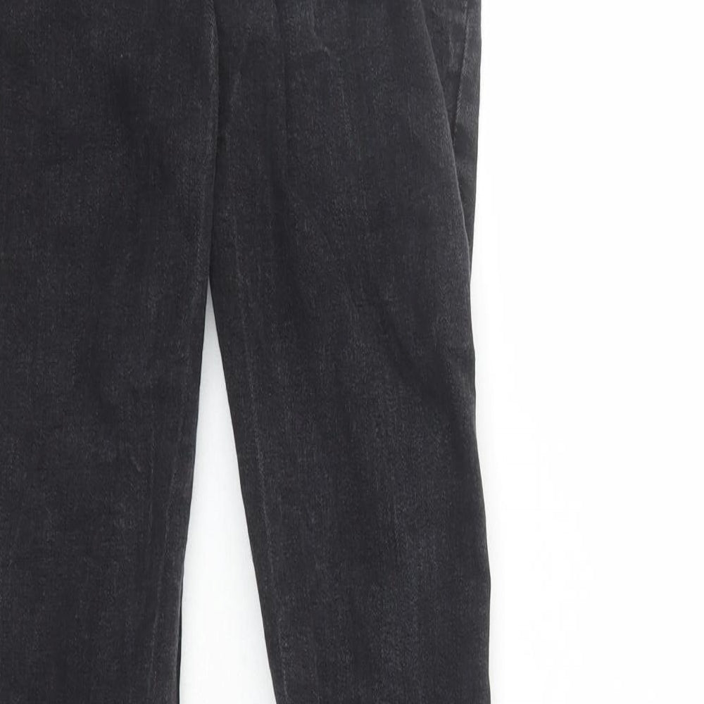 Bershka Womens Black Cotton Flared Jeans Size 24 in L30 in Regular Zip