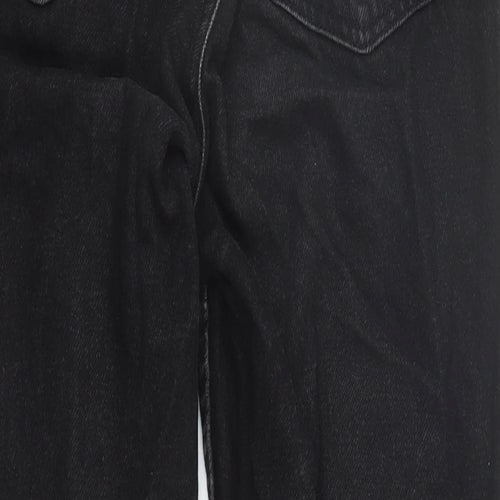 Bershka Womens Black Cotton Mom Jeans Size 26 in L26 in Regular Zip