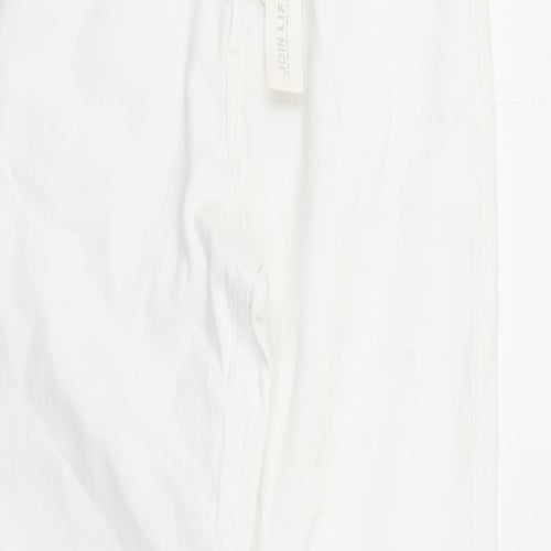 Bershka Womens White Cotton Straight Jeans Size 26 in L29 in Regular Zip