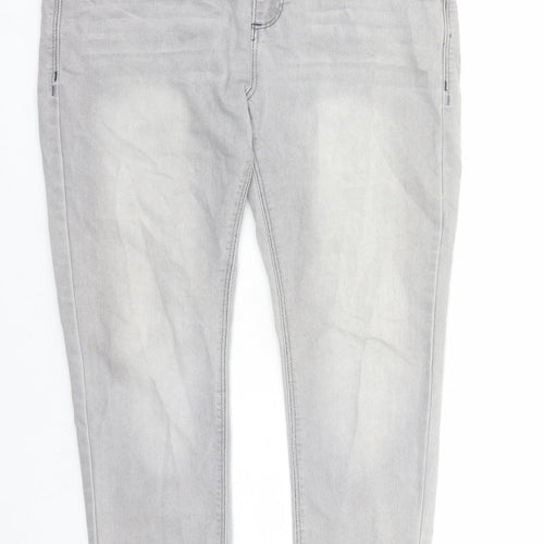 Denim & Co. Womens Grey Cotton Skinny Jeans Size 16 L28 in Regular Zip