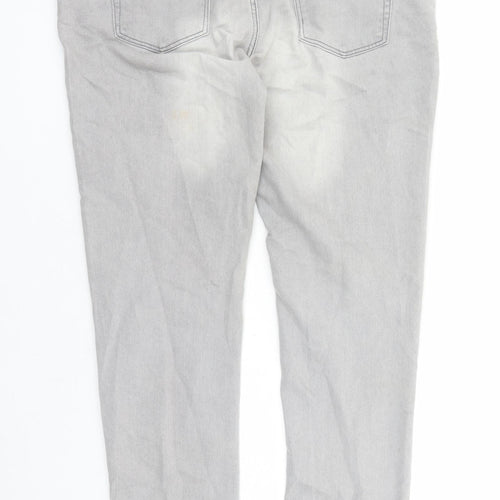 Denim & Co. Womens Grey Cotton Skinny Jeans Size 16 L28 in Regular Zip
