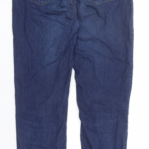 Peacocks Womens Blue Cotton Straight Jeans Size 12 L28 in Slim Zip
