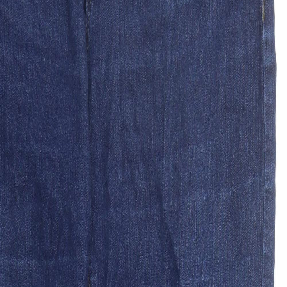 Peacocks Womens Blue Cotton Straight Jeans Size 12 L28 in Slim Zip