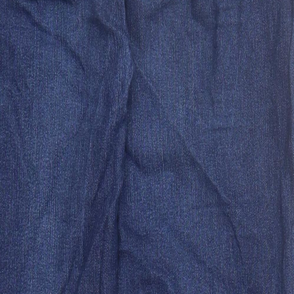 Peacocks Womens Blue Cotton Straight Jeans Size 12 L28 in Slim Zip