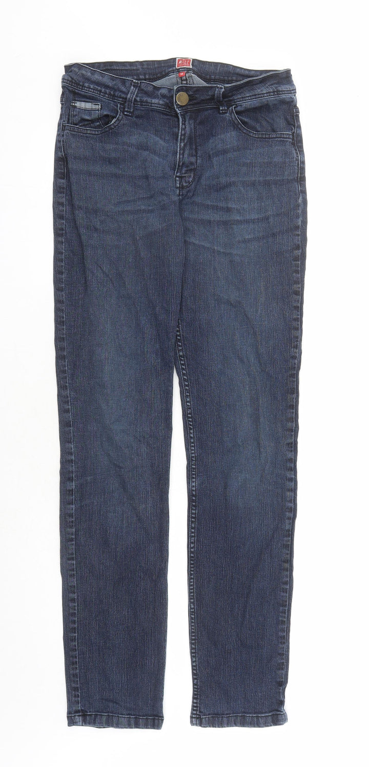 Miss Captain Womens Blue Cotton Straight Jeans Size 30 in L31 in Regular Zip