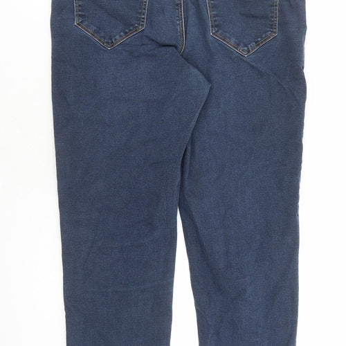 Simply Be Womens Blue Cotton Straight Jeans Size 18 L27 in Regular Zip