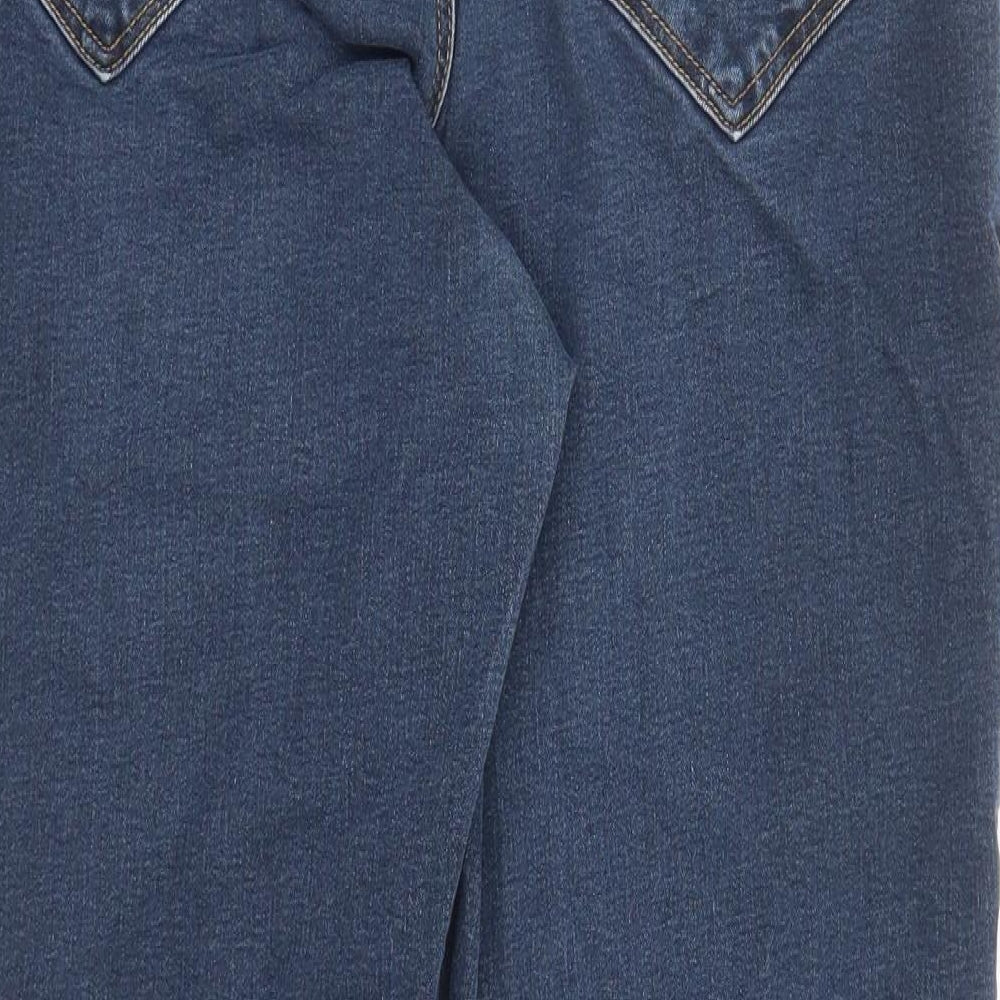 Simply Be Womens Blue Cotton Straight Jeans Size 18 L27 in Regular Zip