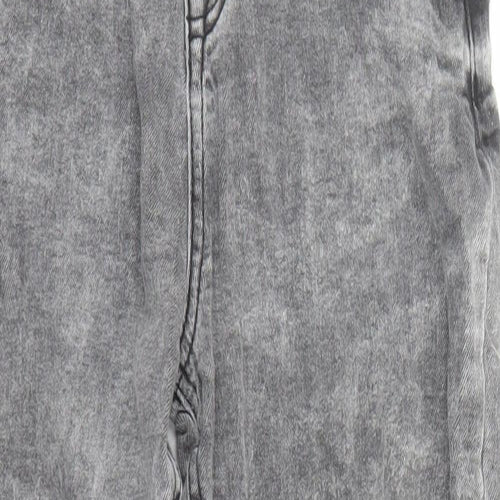 River Island Boys Grey Cotton Straight Jeans Size 10 Years L22 in Regular Zip - Distressed Look