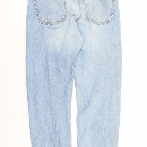 New Look Girls Blue Cotton Straight Jeans Size 12 Years L27 in Regular Zip - Distressed Look