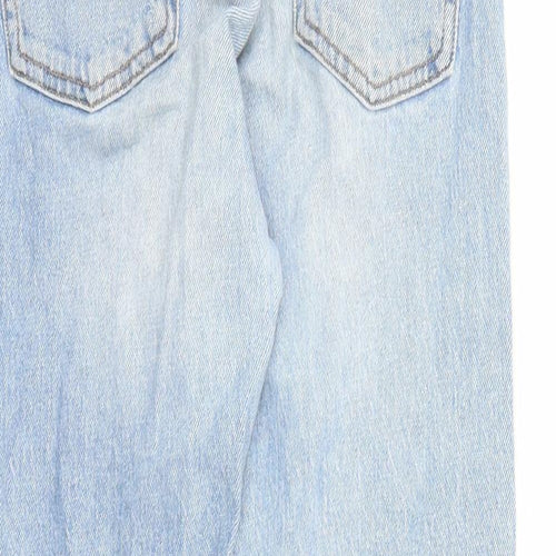 New Look Girls Blue Cotton Straight Jeans Size 12 Years L27 in Regular Zip - Distressed Look