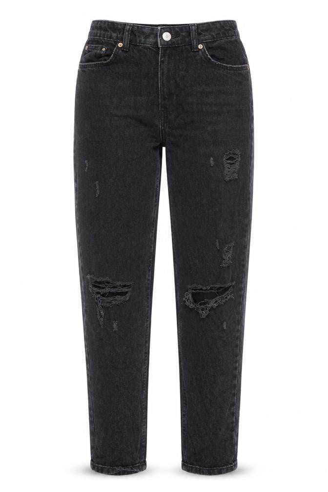 Denim & Co. Womens Black Cotton Straight Jeans Size 10 L29 in Regular Zip