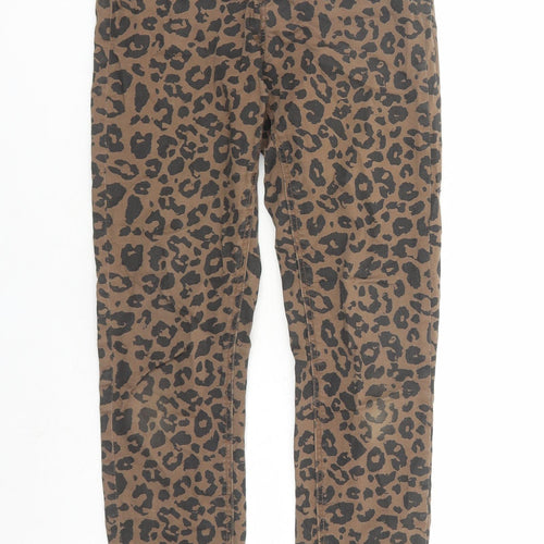 Stradivarius Womens Brown Animal Print Polyester Skinny Jeans Size 26 in L27 in Regular Zip - Leopard Pattern