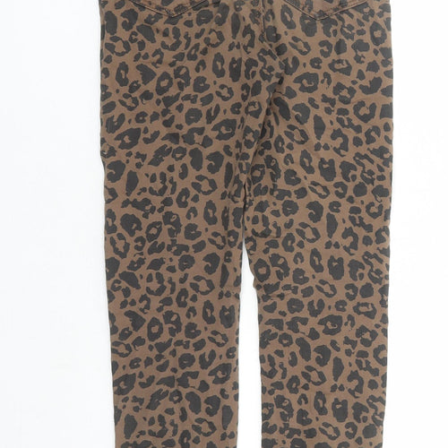 Stradivarius Womens Brown Animal Print Polyester Skinny Jeans Size 26 in L27 in Regular Zip - Leopard Pattern