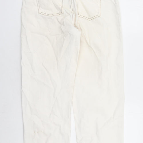 Noisy may Womens Beige Cotton Straight Jeans Size 28 in L27 in Regular Zip