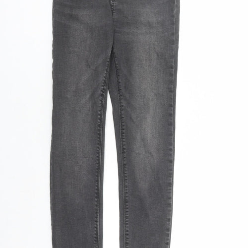 Denim & Co. Womens Grey Cotton Skinny Jeans Size 6 L29 in Regular Zip