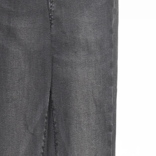 Denim & Co. Womens Grey Cotton Skinny Jeans Size 6 L29 in Regular Zip