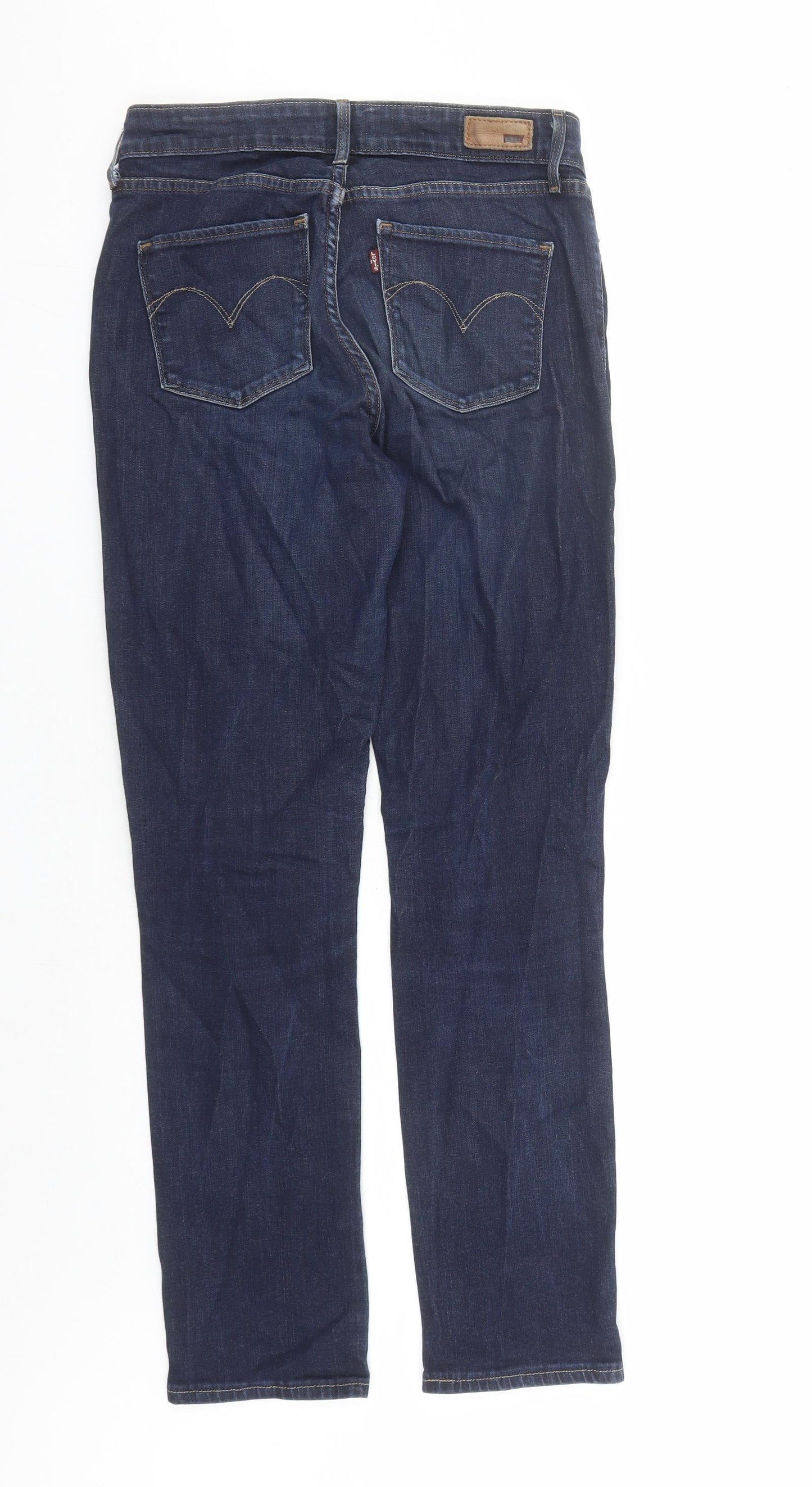 Levi's Womens Blue Cotton Straight Jeans Size 28 in L30 in Regular Zip