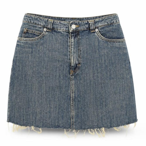 Jackpot Womens Blue Cotton A-Line Skirt Size 30 in Zip