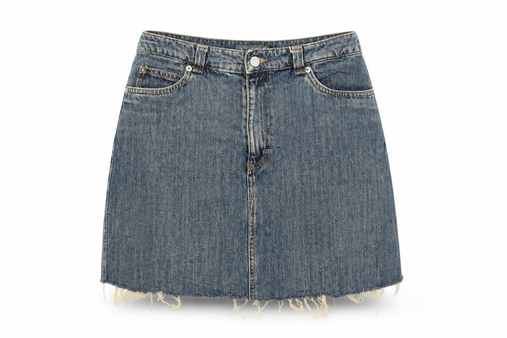 Jackpot Womens Blue Cotton A-Line Skirt Size 30 in Zip