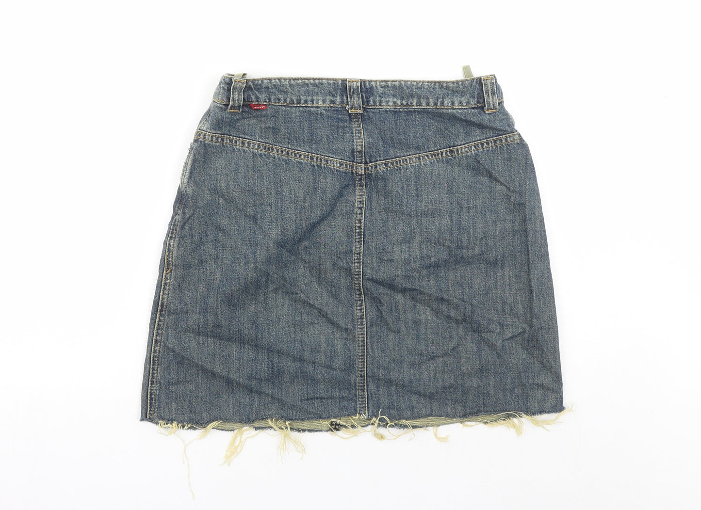 Jackpot Womens Blue Cotton A-Line Skirt Size 30 in Zip