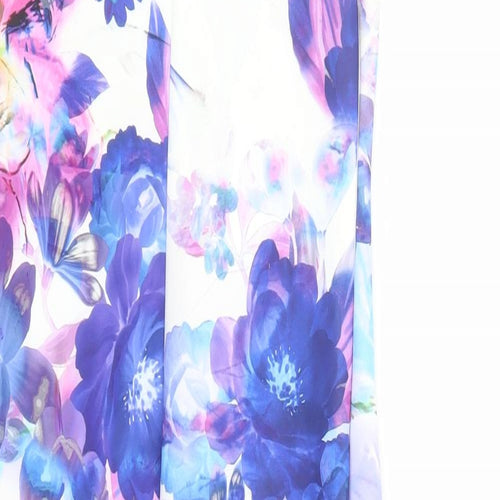 Jessica Wright Womens Multicoloured Floral Polyester Pencil Dress Size 8 Off the Shoulder Pullover