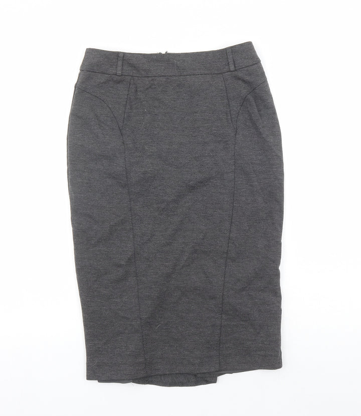 South Womens Grey Polyester Straight & Pencil Skirt Size 10 Zip